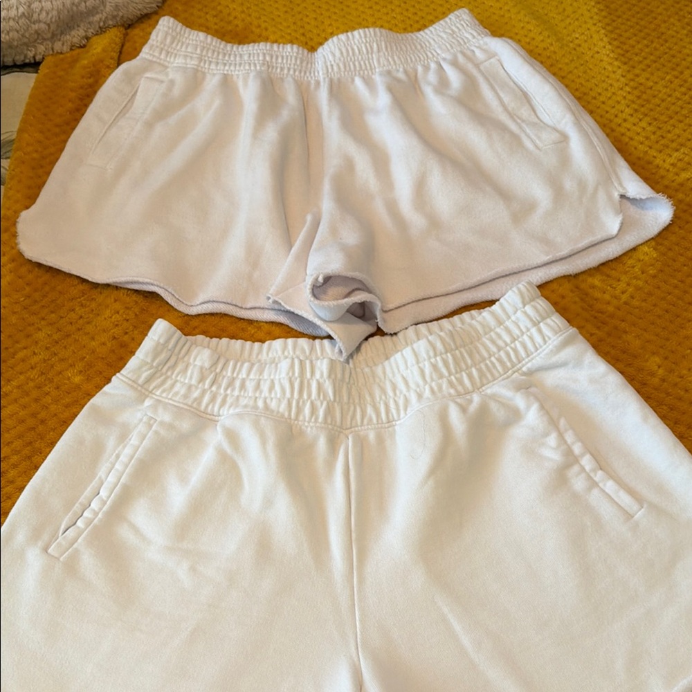 Aerie jogger Women's White and cream Casual Shorts
  2 pair medium